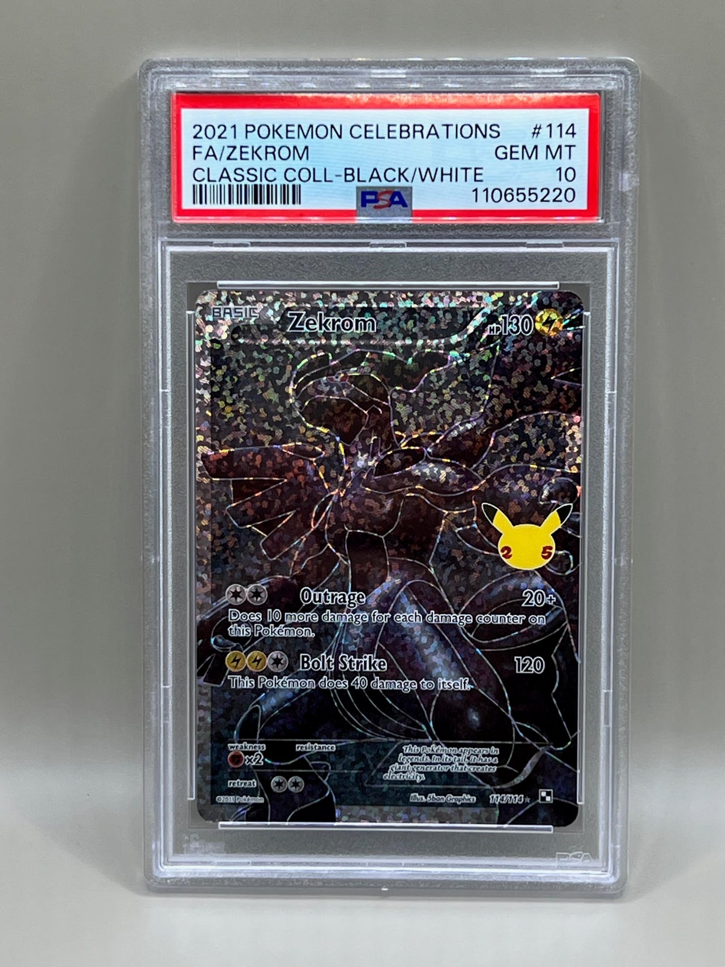 ZEKROM FULL ART PSA 10 CLASSIC COLLECTION