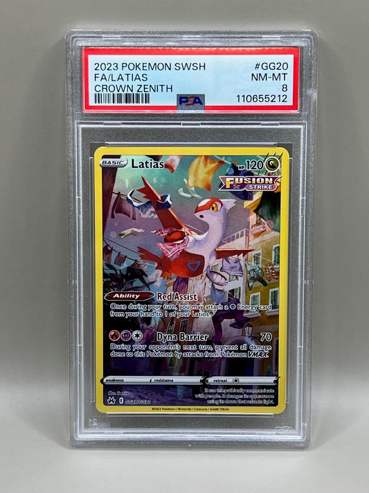 LATIAS FULL ART PSA 8 CROWN ZENITH