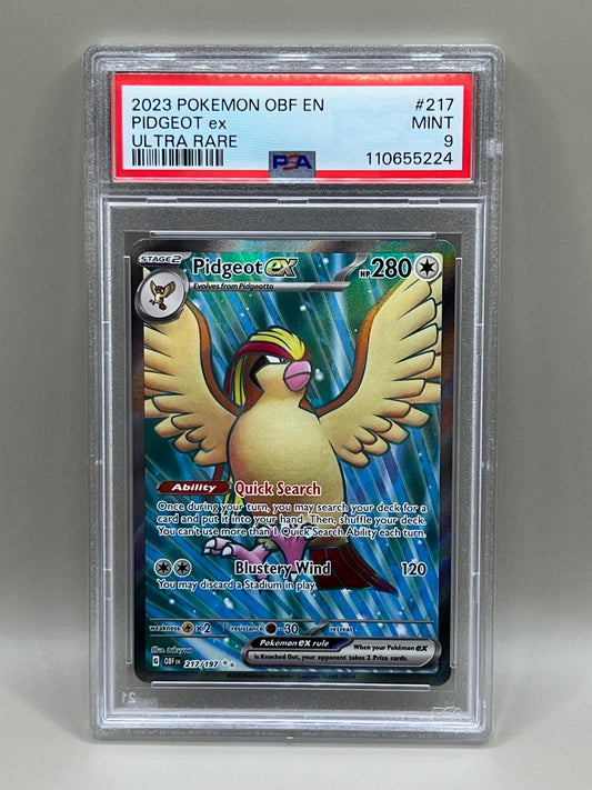 PIDGEOT EX ULTRA RARE PSA 9 OBSIDIAN FLAME