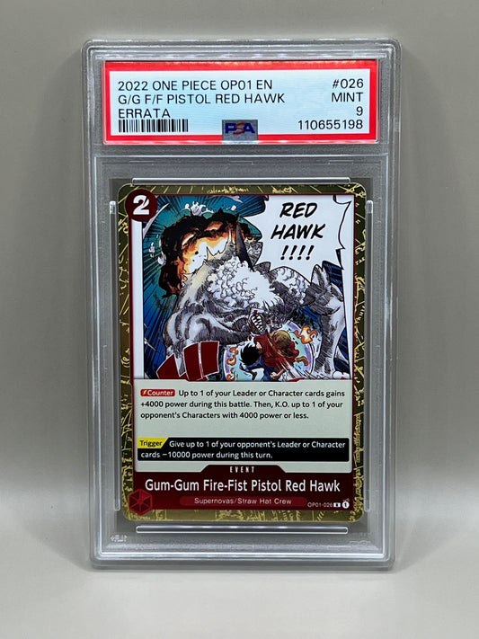 G/G F/F PISTOL RED HAWK ERRATA PSA 9 OP01