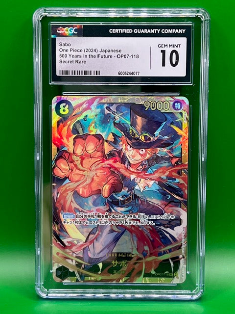 SABO SECRET RARE CGC 10 500 YEARS IN THE FUTURE OP07