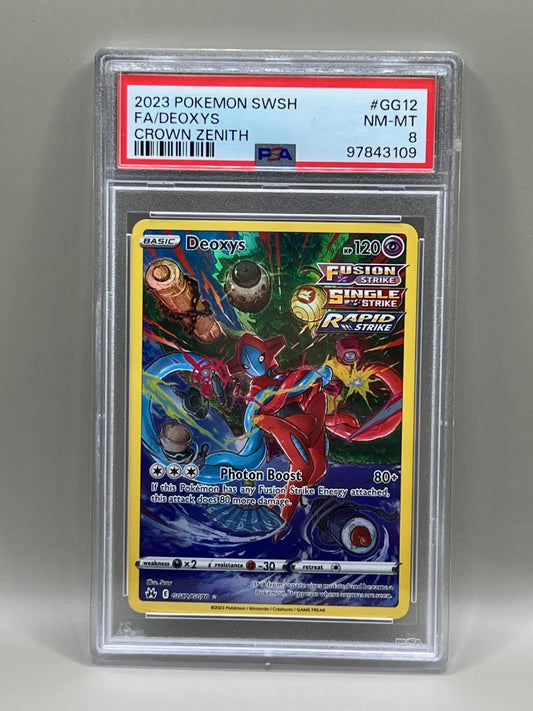 FULL ART DEOXYS PSA 8 CROWN ZENITH