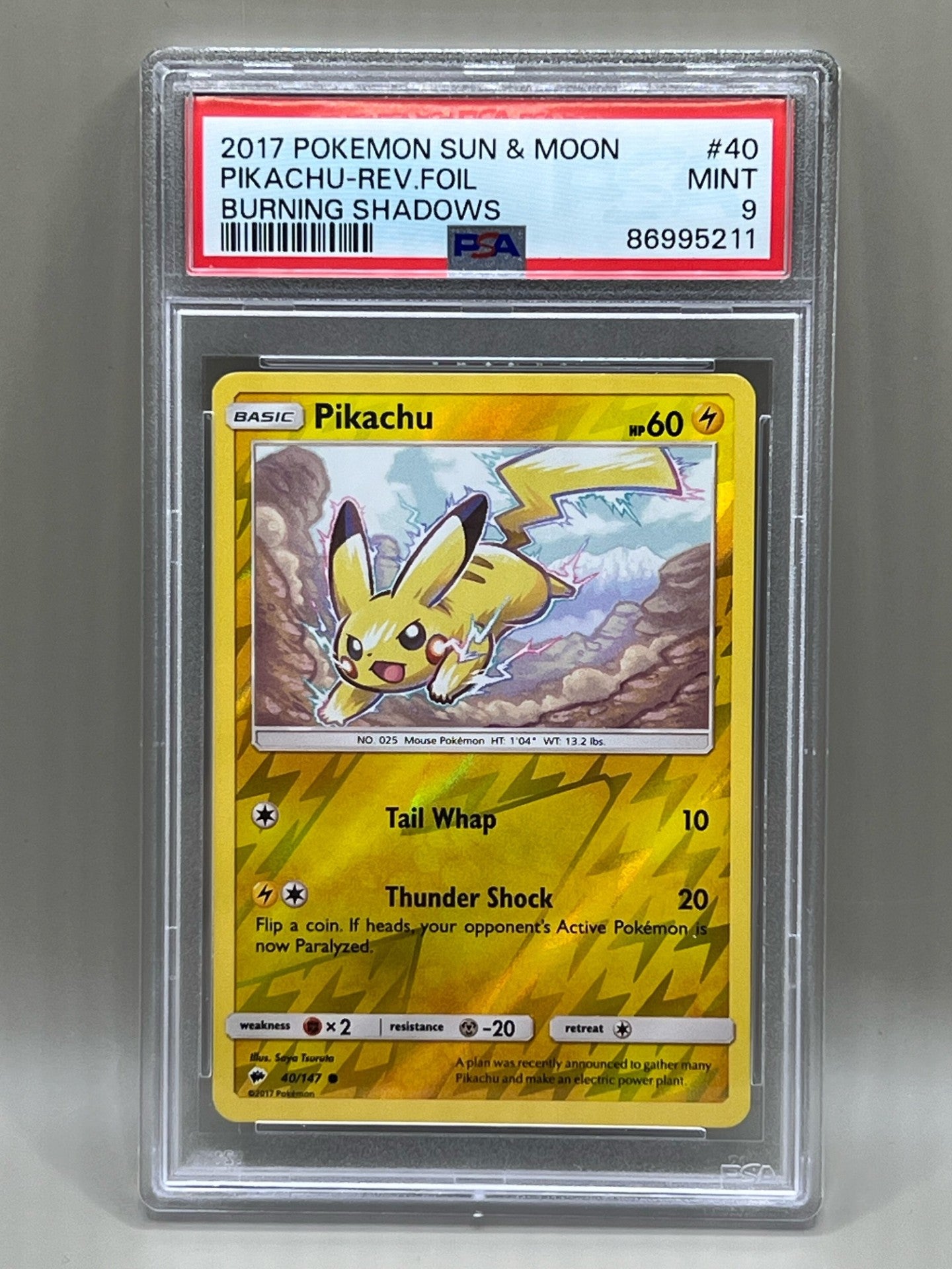 PIKACHU REV.FOLI PSA 9 BURNING SHARDOWS