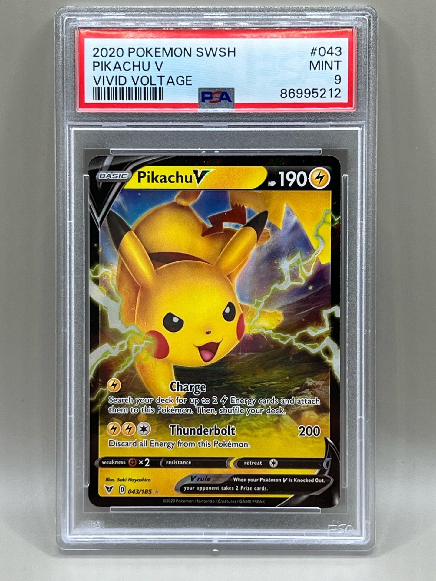 PIKACHU V PSA 9 VIVID VOLTAGE