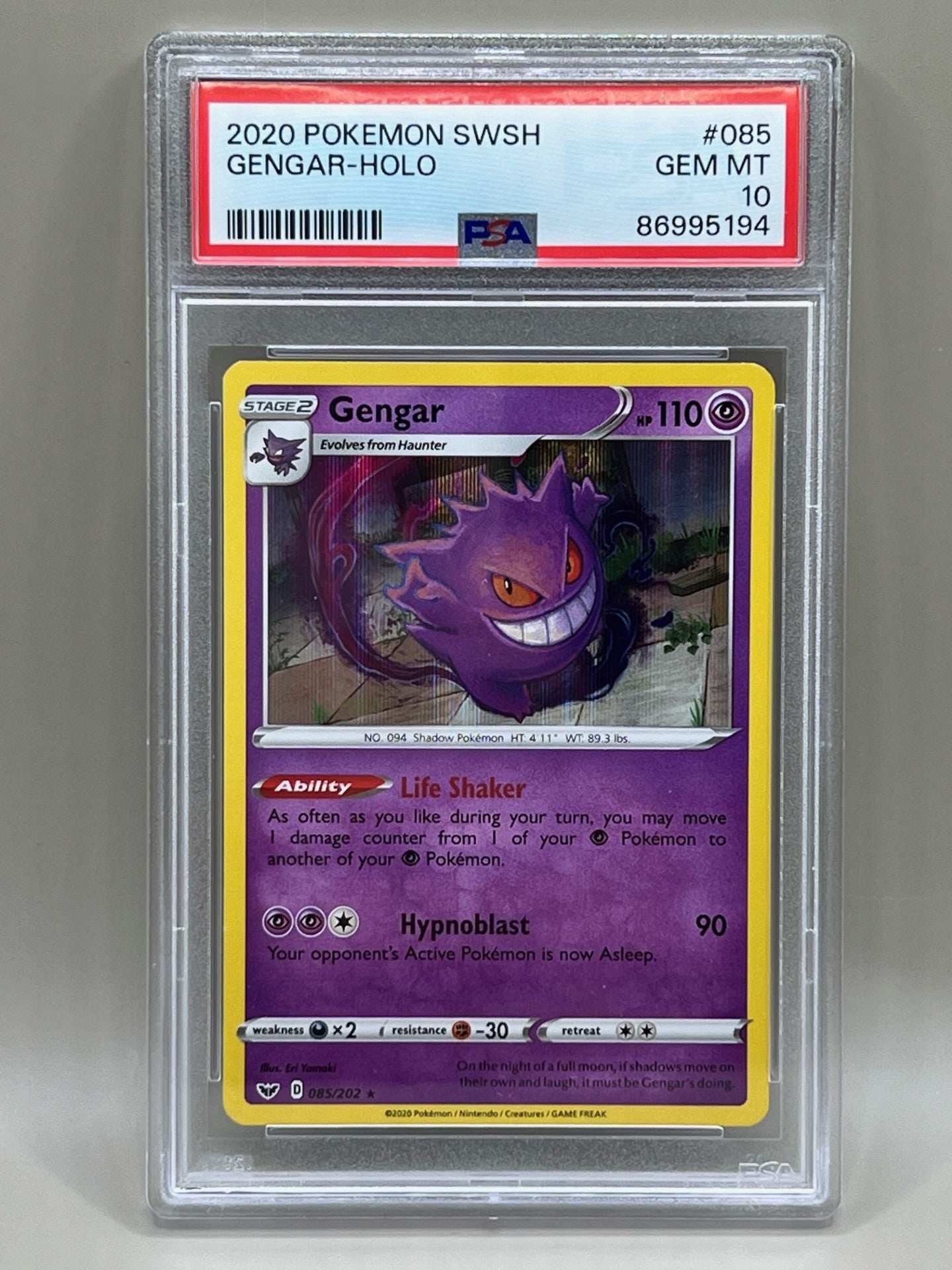 GENGAR HOLO PSA 10