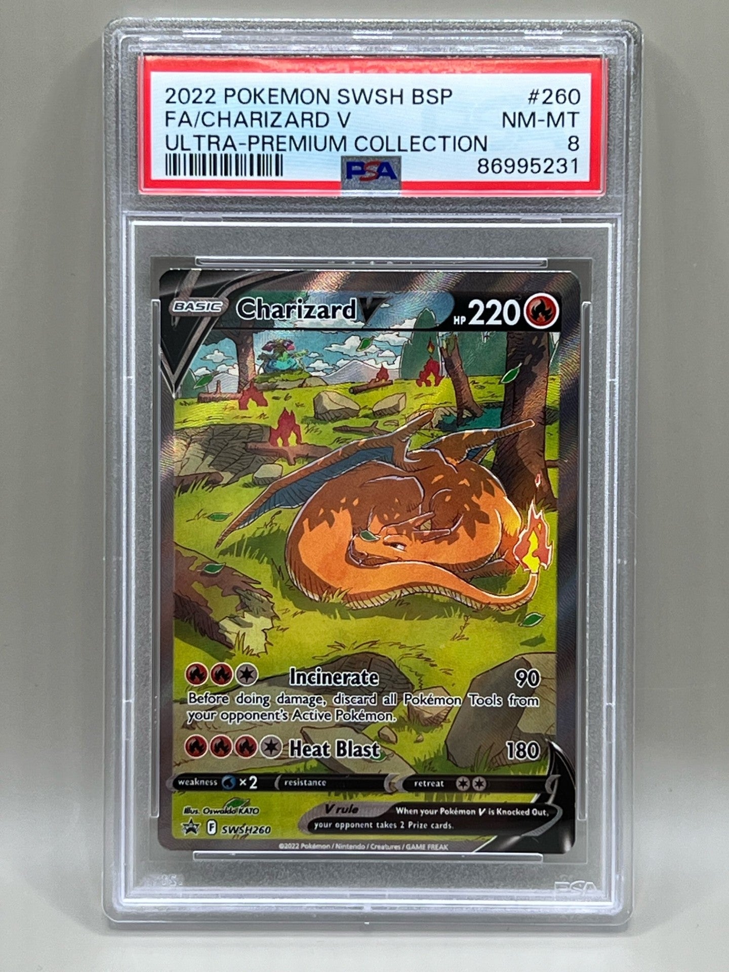 FULL ART CHARIZARD V PSA 8 ULTRA PREMIUM COLLECTION