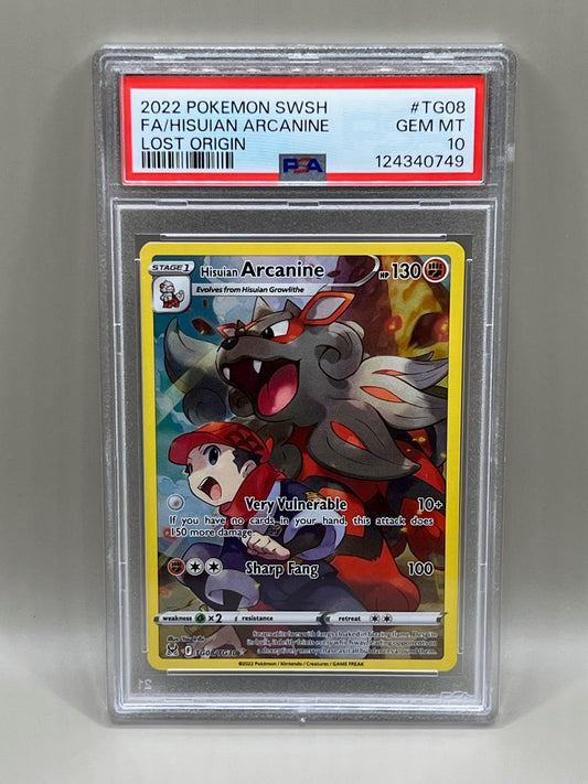 FULL ART HISUIAN ARCANINE PSA 10 LOST ORIGIN