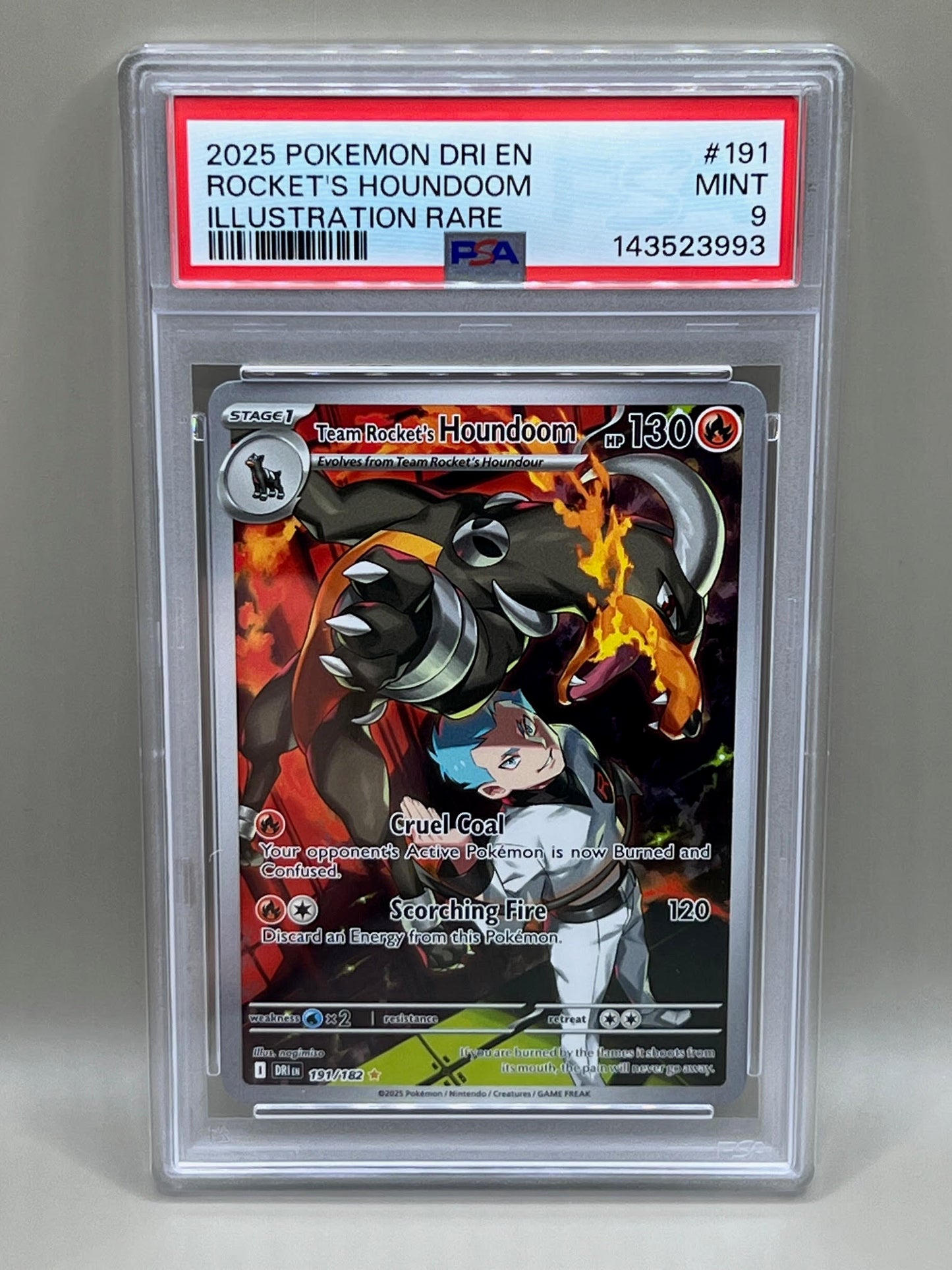 ROCKET'S HOUNDOOM ILLUSTRATION RARE PSA 9 DESTINED RIVALS