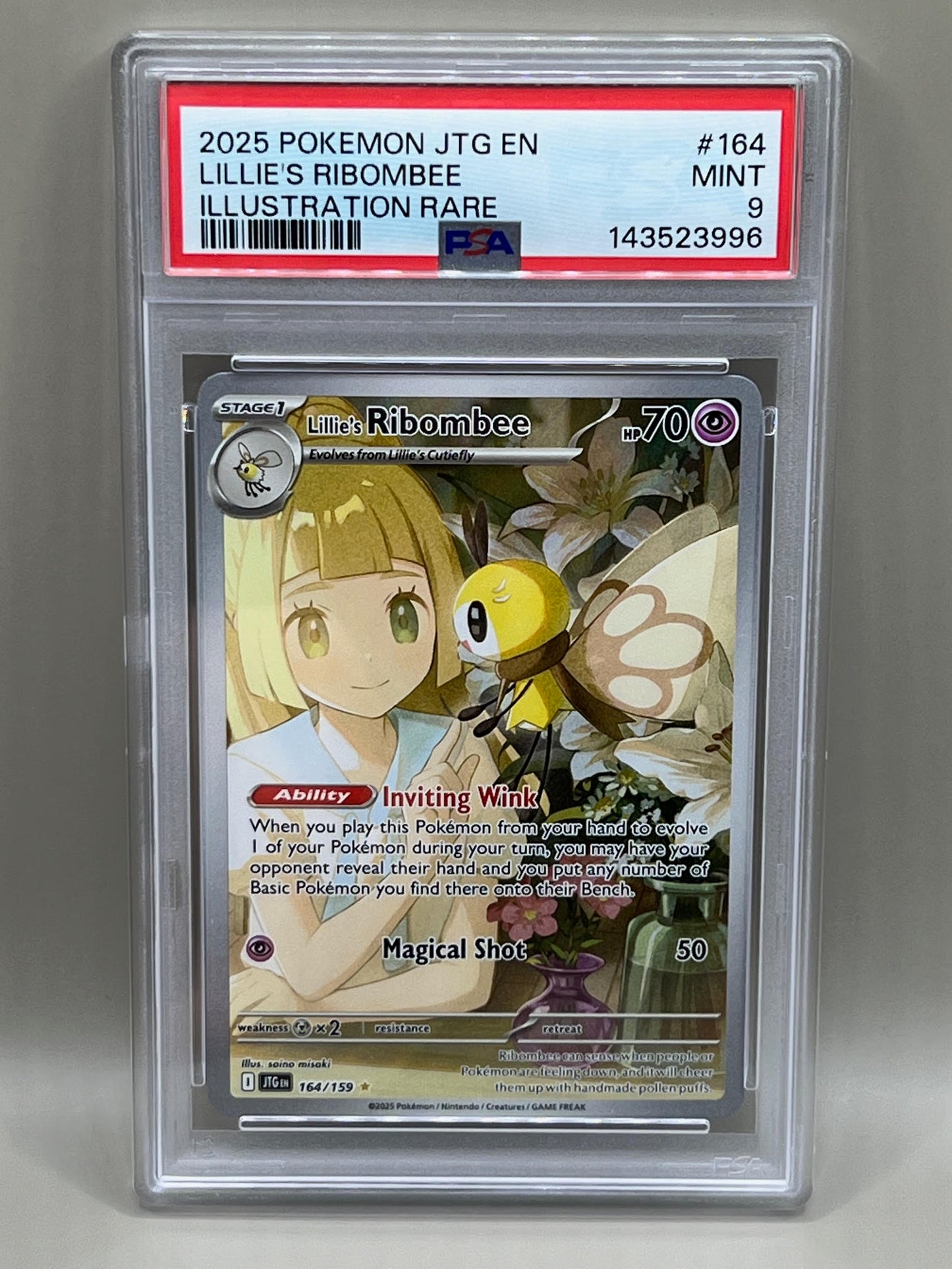 LILLIE'S RIBOMBEE ILLUSTRATION RARE PSA 9 JOURNEY TOGETHER