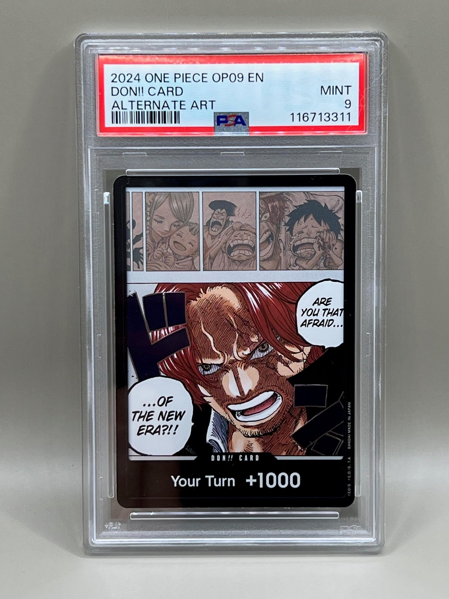 DON!! CARD (SHANKS) PSA 9 ALTERNATE ART OP09