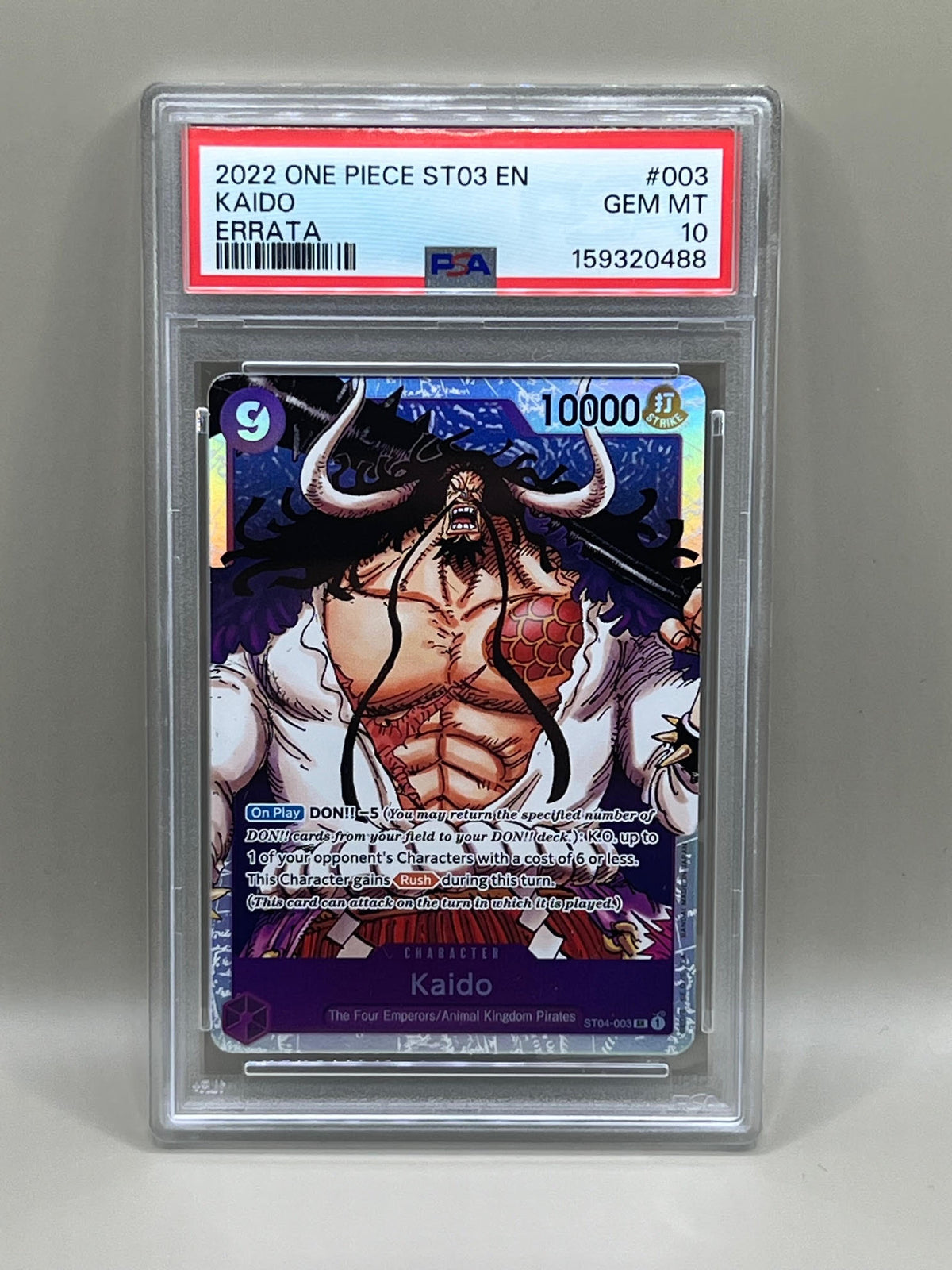 KAIDO ERRATA PSA 10 2022 ONE PIECE ST03 (ST04) EN