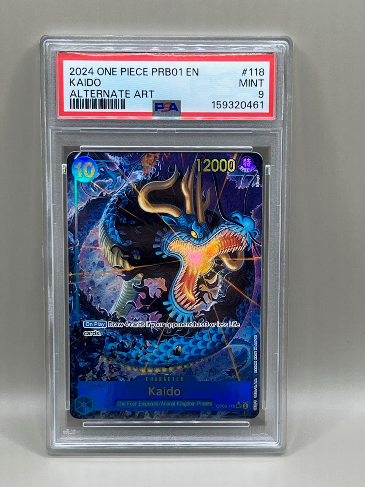 KAIDO ALTERNATE ART PSA 9 2024 ONE PIECE PRB01 EN