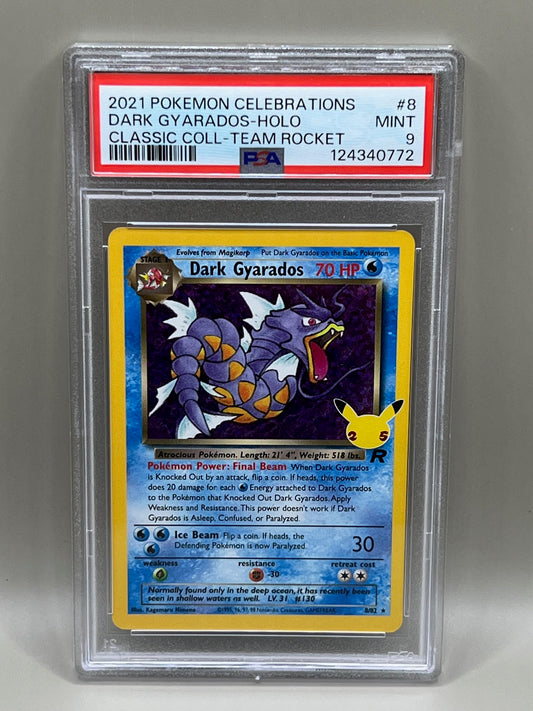 DARK GYARADOS HOLO CLASSIC COLL-TEAM ROCKET PSA 9 CELEBRATIONS