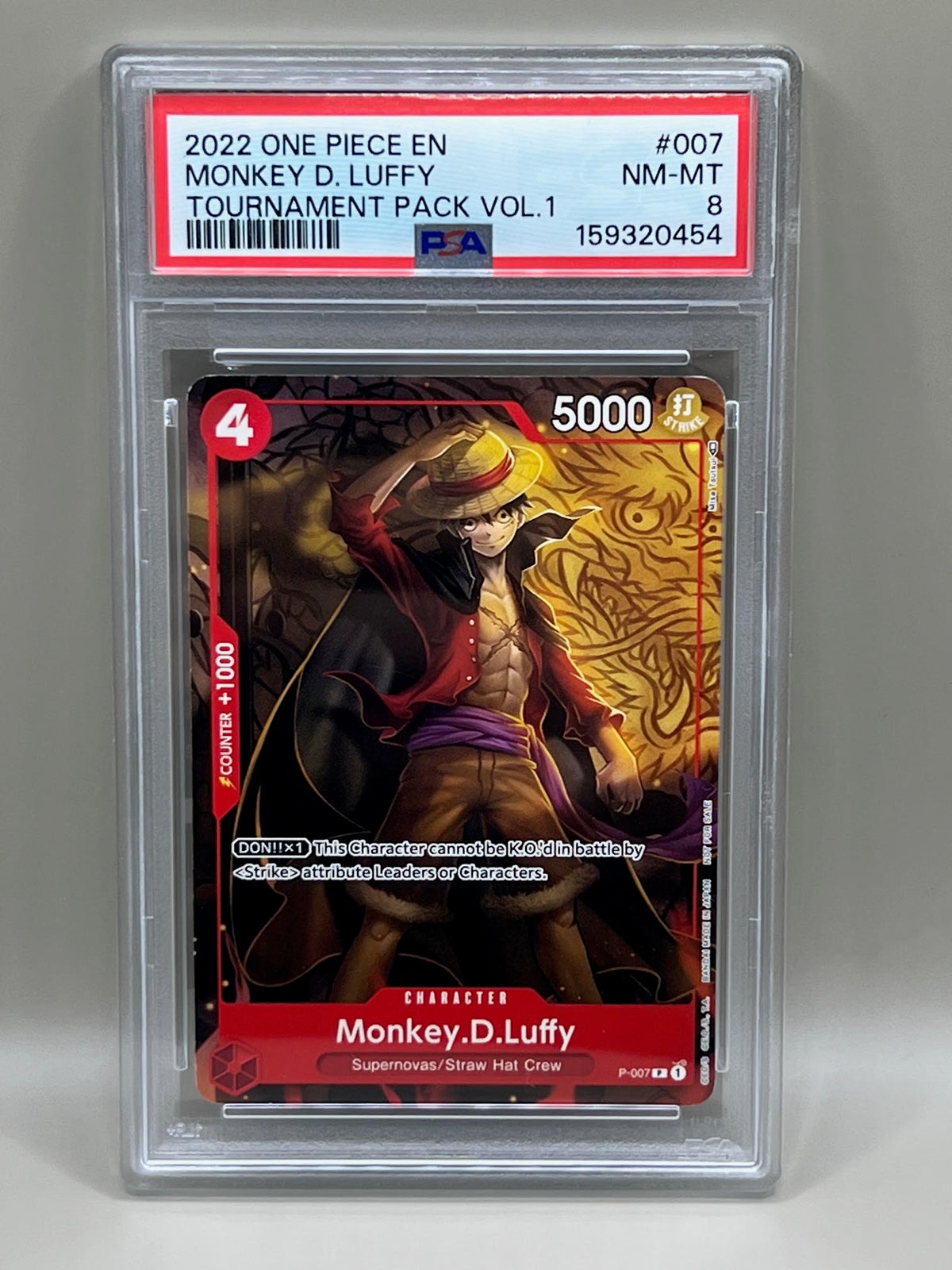 MONKEY D. LUFFY TOURNAMENT PACK VOL. 1 PSA 8 2022 ONE PIECE EN